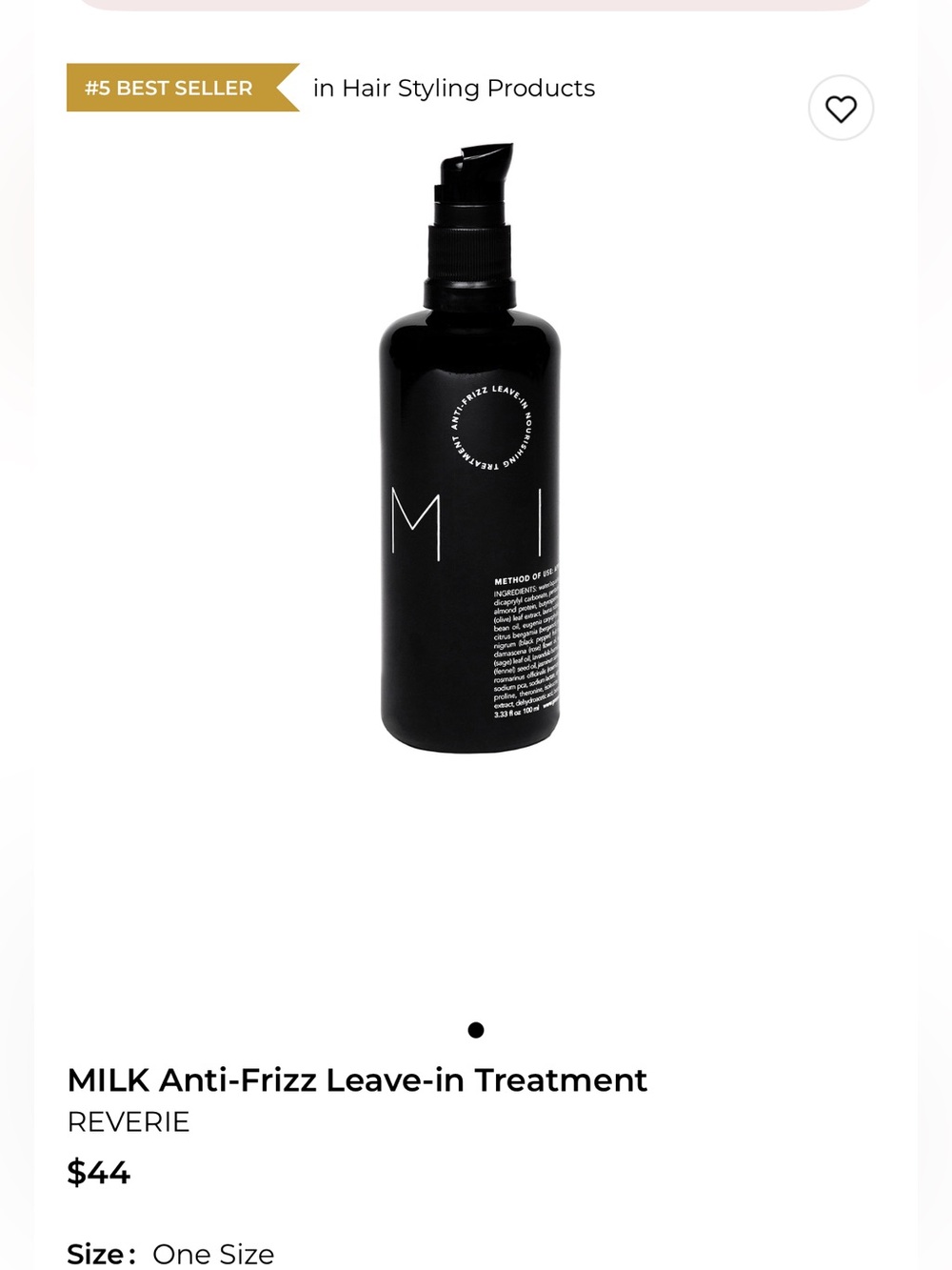 Reverie milk anti-frizz leave in treatment